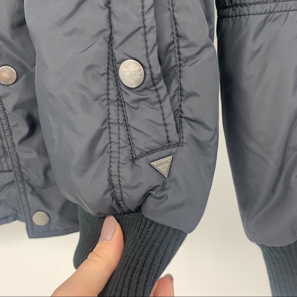 Vintage Guess Y2K Black Nylon Bomber Utility Jacket Size Medium - Picture 4 of 14